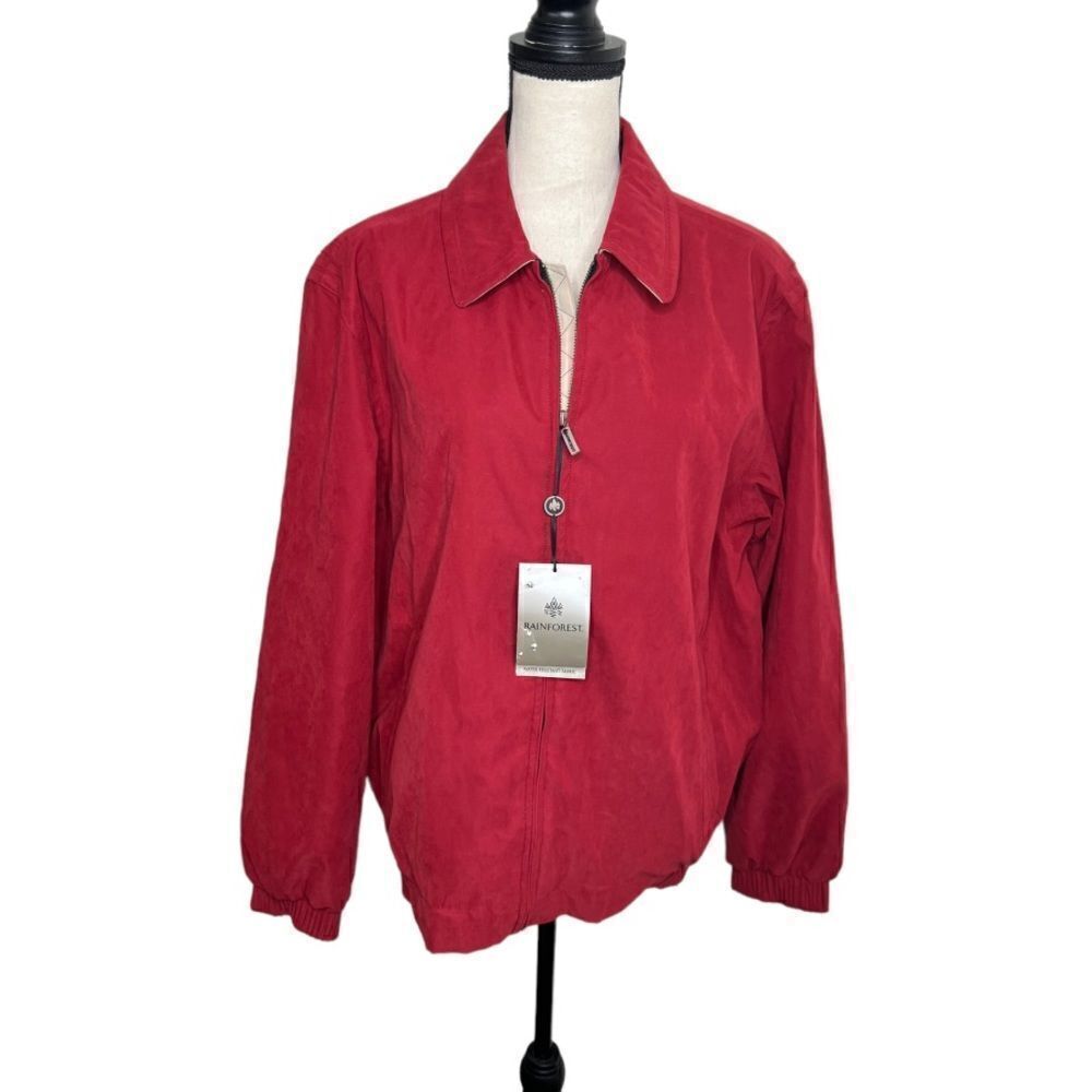 RAINFOREST Cardinal Red Water Resistant Jacket. Size Medium NWT